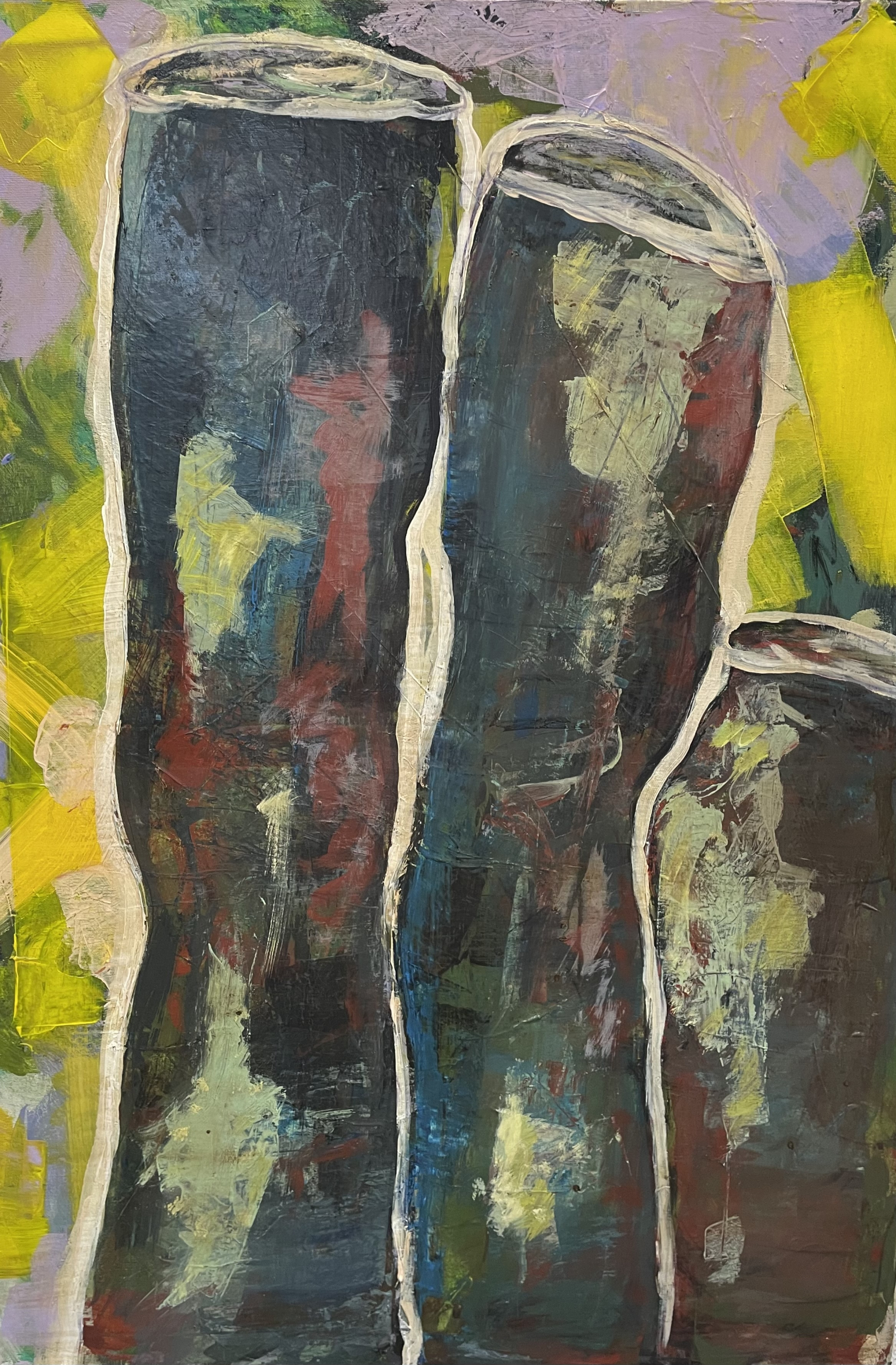 Sylvia Gatz "Three Thin" Acryl auf Leinwand. 70 x 100 cm, 2022